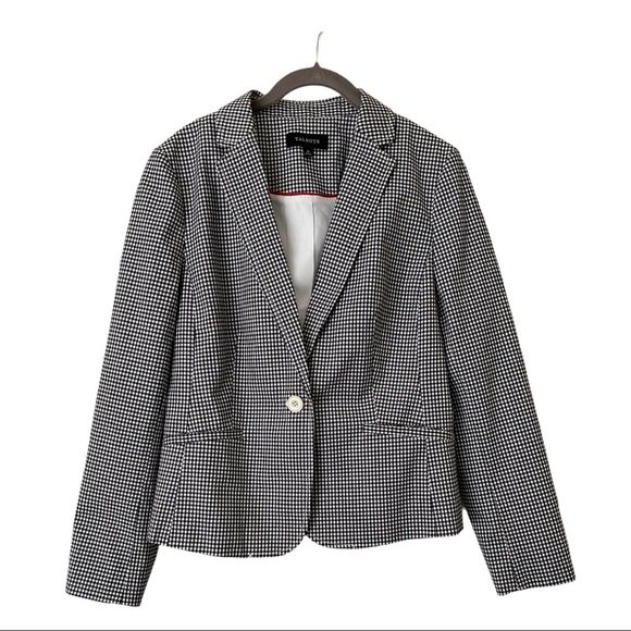 Talbots Black/White Checked Blazer Size 10 - Picture 1 of 5